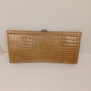 Via Spiga Crocodile Clasp Clutch